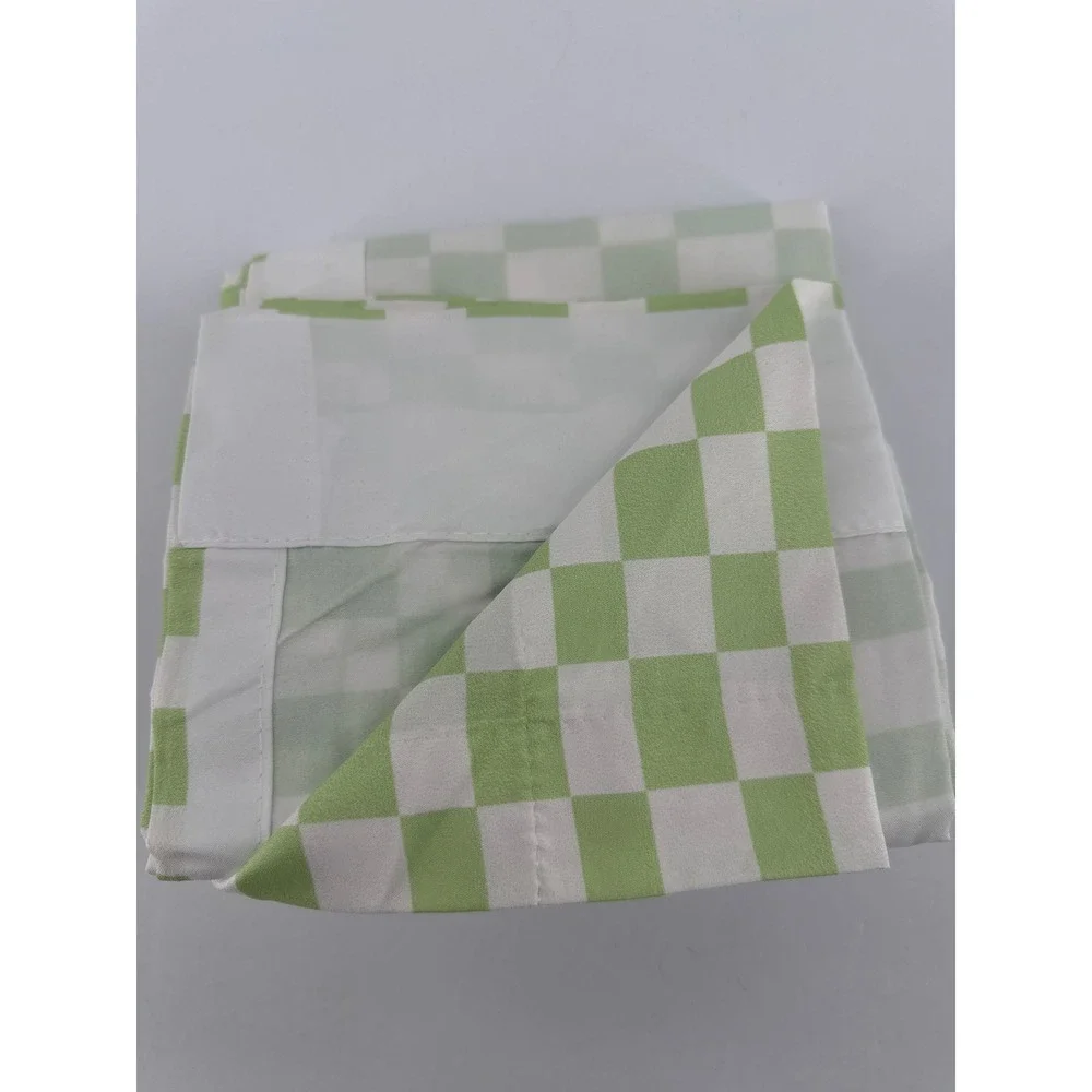 Ambesonne Sage Green White Checkered Window Curtains 2 Panel Set 56x63